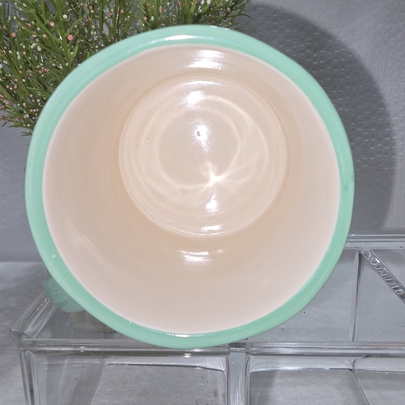 Anthropologie Mint Green Ceramic Mug with Hand Painted Letter F - Picture 5 of 7